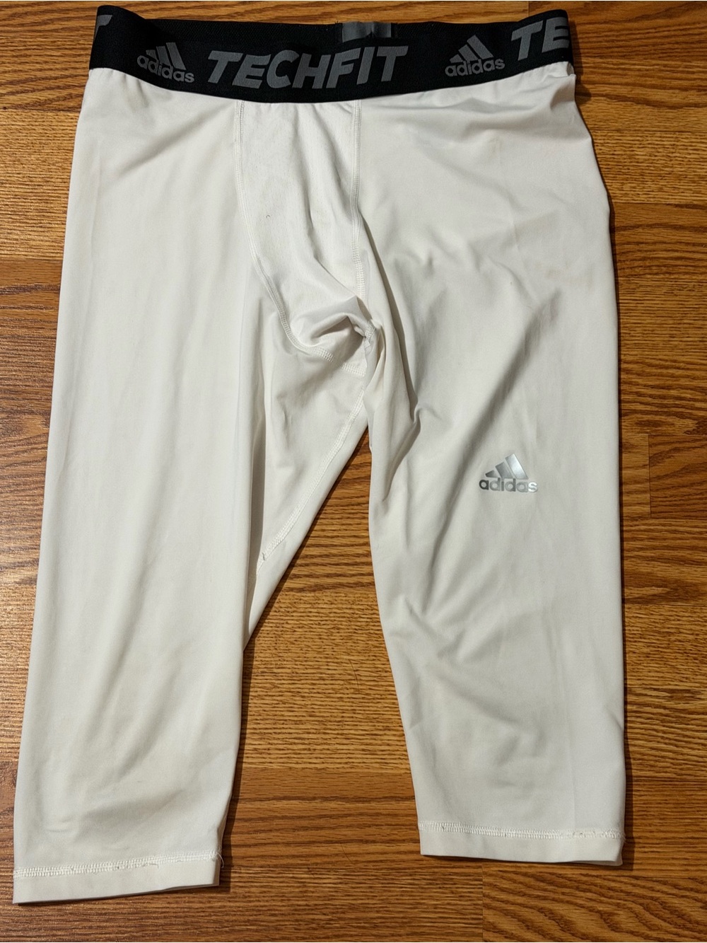 adidas Techfit White Compression Climalite Tights 3/4 Length